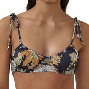 SIR Enid Balconette Bathing Suit Top NWT Bikini Navy Blue Floral 3 8 Delia Print